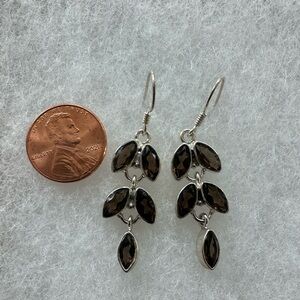 Elegant Silver and Black Dangle Earrings